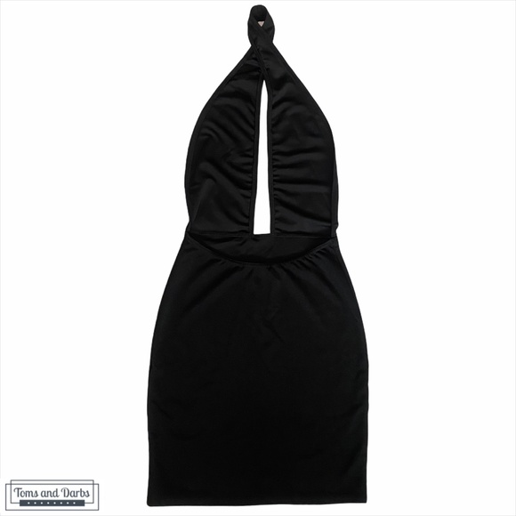 Missguided Black Cross Neck Bodycon Dress - Picture 3 of 5